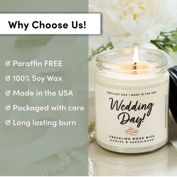 NWT Wool + Pepper Co. WEDDING DAY Soy Wood Wick Candle - Picture 4 of 5